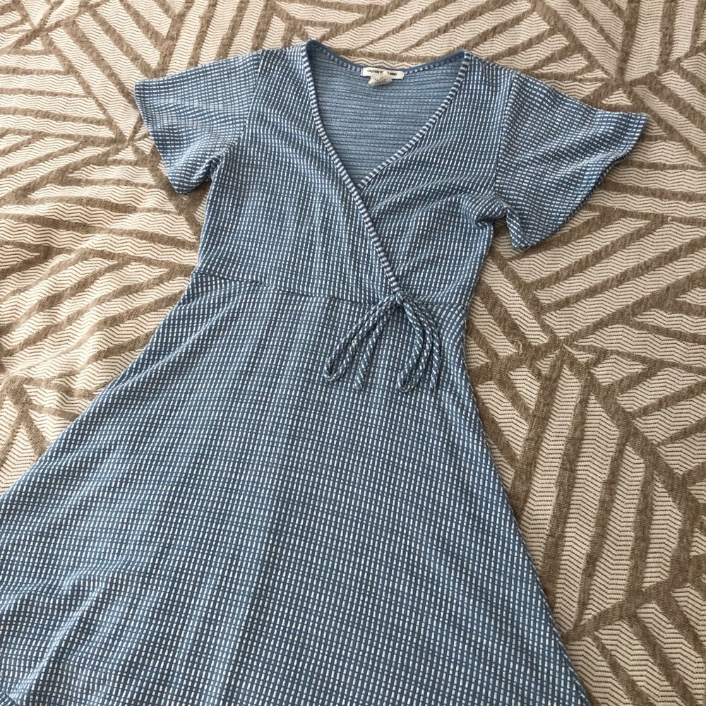 Caution To The Wind Sky Blue Wrap Midi Dress - Picture 4 of 11